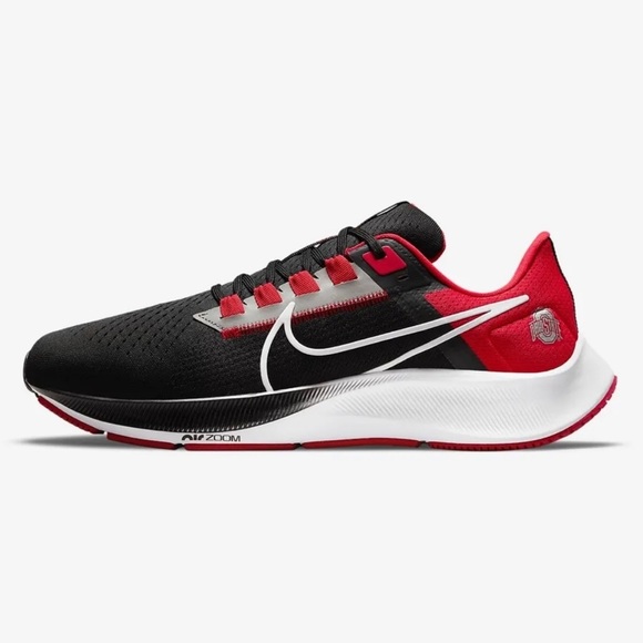 Nike Air Zoom Pegasus 38 Ohio State Buckeyes Running Shoes DJ0837-001 NWOB - Picture 2 of 6